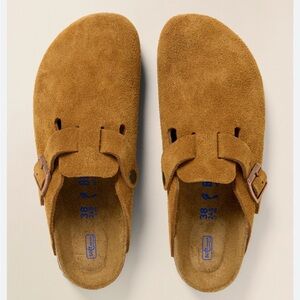 Birkenstock Boston Soft Footbed Suede Leather in Mink